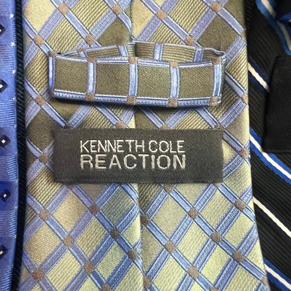 3 Ties J Ferrar, Roundtree & Yorke, Kenneth Cole reaction men’s geometric/stripe - Picture 10 of 10
